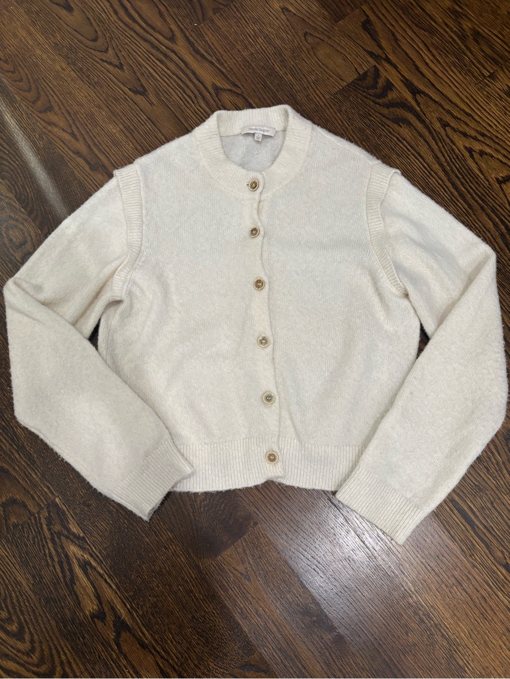 Favorite Daughter wool Cream Button-Front Cardigan Sweater